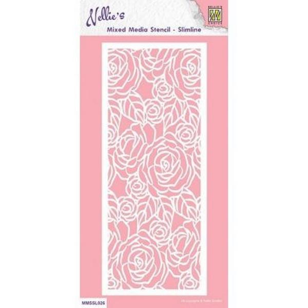 Nellie's Choice - Schablone "Roses" Slimline Stencil 