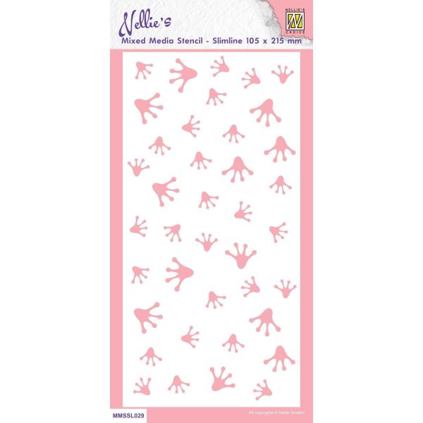 Nellie's Choice - Schablone "Frog Footprints" Slimline Stencil 