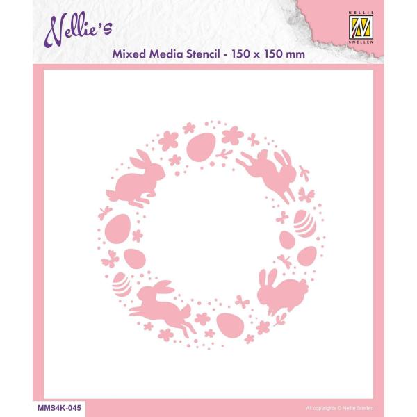 Nellie's Choice - Schablone "Easter Wreath" Stencil 