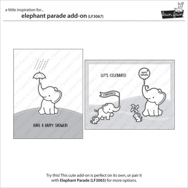 Lawn Fawn - Stempel "Elephant Parade" Clear Stamps