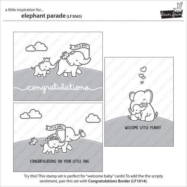 Lawn Fawn - Stempel "Elephant Parade" Clear Stamps