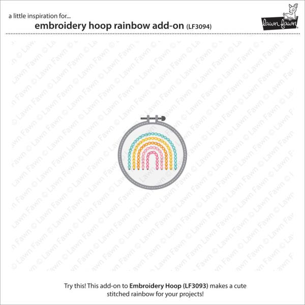 Lawn Fawn - Stanzschablone "Embroidery Hoop Rainbow" Add-on Die