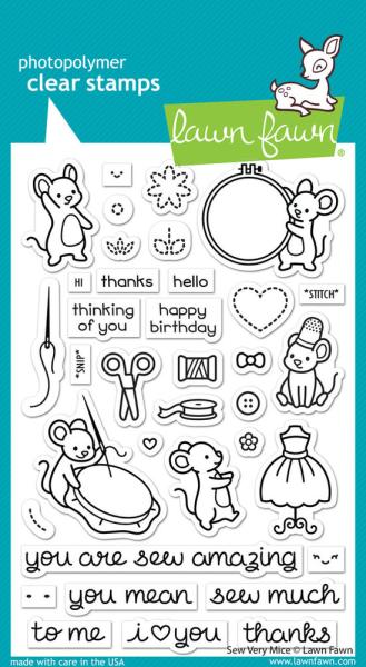 Lawn Fawn - Stempel "Sew Very Mice" Clear Stamps