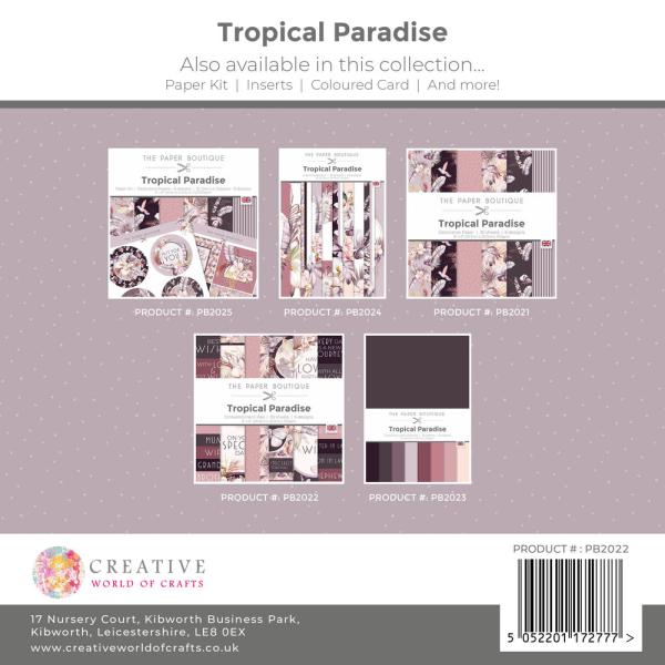 The Paper Boutique - Designpapier "Tropical Paradise" Embellishment Pad 8x8 Inch - 30 Bogen