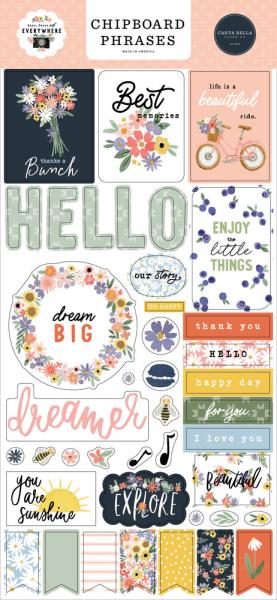 Carta Bella - Chipboard Sticker 6x13 Inch "Here There And Everywhere"