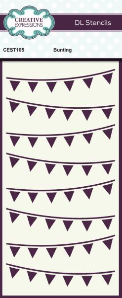 Creative Expressions - Schablone "Bunting" Stencil Slimline