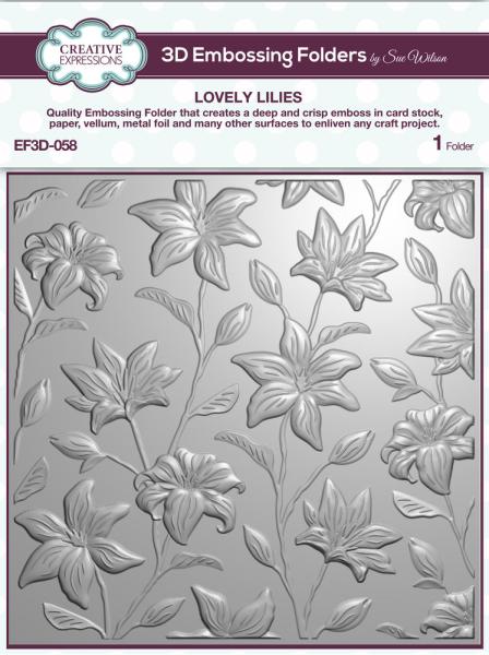 Creative Expressions - 3D Embossingfolder 6x6 Inch "Lovely Lilies" Prägefolder 