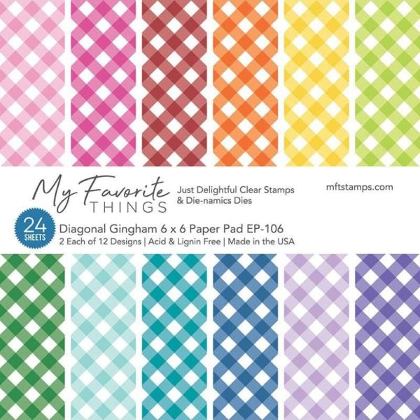 My Favorite Things - Designpapier "Diagonal Gingham" Paper Pad 6x6 Inch - 24 Bogen