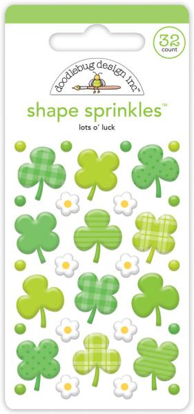 Doodlebug Design - Epoxy Sticker "Lots O' Luck" Shape Sprinkles