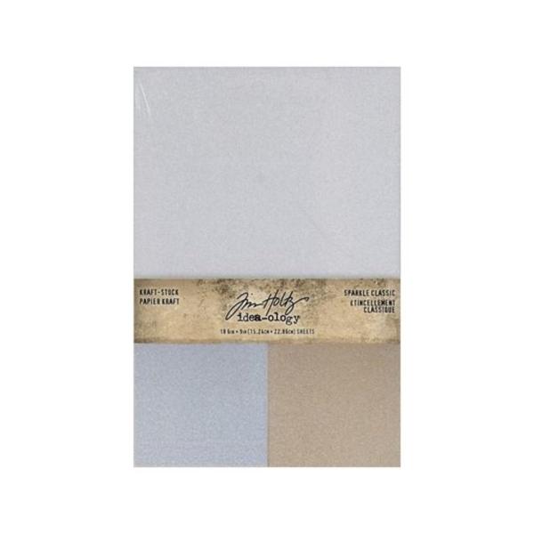 Tim Holtz - Idea Ology - Kraft Papier "Sparkle Classic" Paper Pack 6x9 Inch Inch - 24 Bogen 