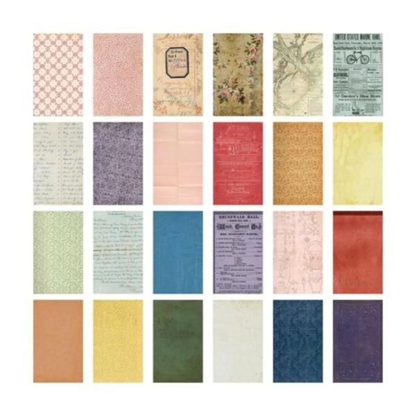 Tim Holtz - Idea Ology - Designpapier "Backdrops Volume 5" Paper Pack 6x10 Inch - 24 Bogen 