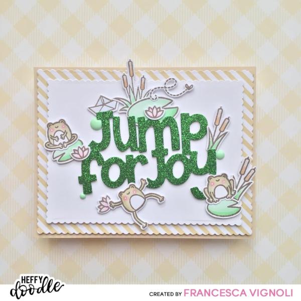 Heffy Doodle - Stanzschablone "Jump For Joy Jumbo Sentiment" Dies  