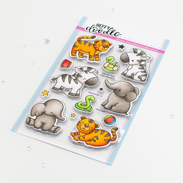 Heffy Doodle - Stempelset "Two By Two Zoo Animals" Clear Stamps 