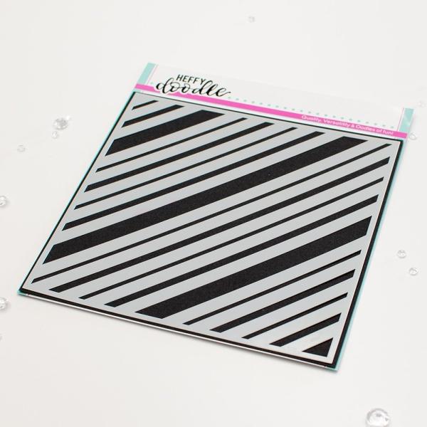 Heffy Doodle - Schablone 6x6 Inch "Funhouse Diagonal Stripes" Stencil