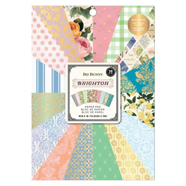 American Crafts - Bo Bunny Designpapier "Brighton" Paper Pack 6x8 Inch - 36 Bogen