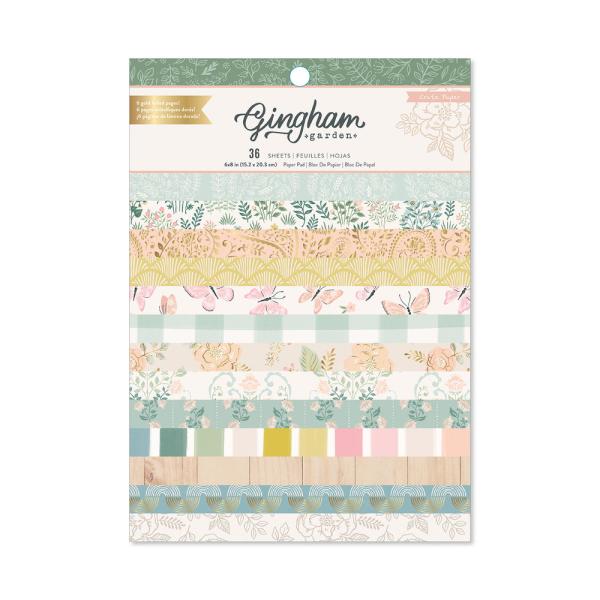 American Crafts - Designpapier "Gingham Garden" Paper Pack 6x8 Inch - 24 Bogen