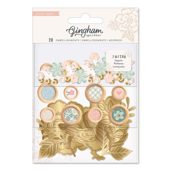 American Crafts - Embellishments Buttons "Gingham Garden" Pailetten