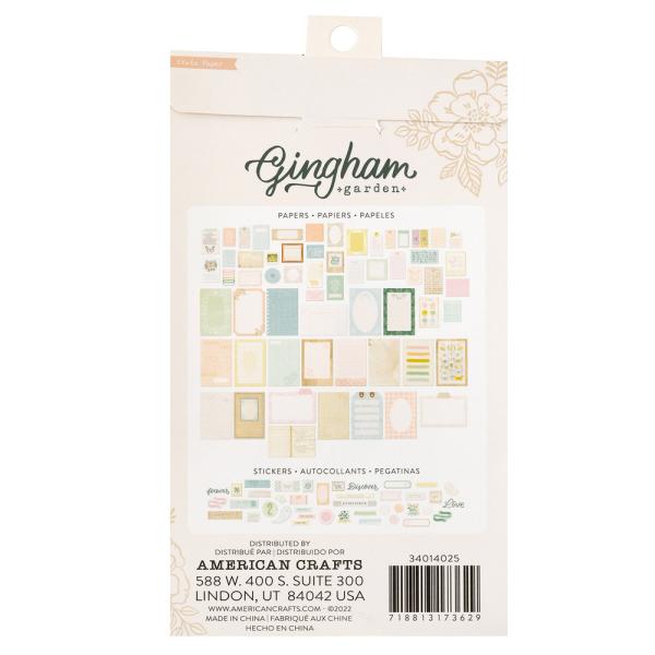 American Crafts - Aufkleber & Stanzteile "Gingham Garden" Die Cuts & Washi Sticker