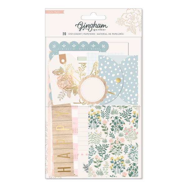 American Crafts - Stanzteile "Gingham Garden Stationary" Embellishments