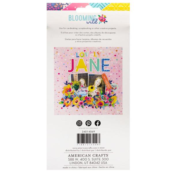 American Crafts - Stanzteile "Blooming Wild Alpha" Embellishments