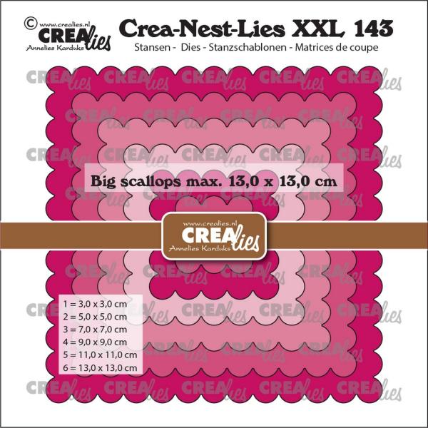 Crealies - Stanzschablone "Big Scalloped Squares" Crea-Nest-Lies XXL Dies