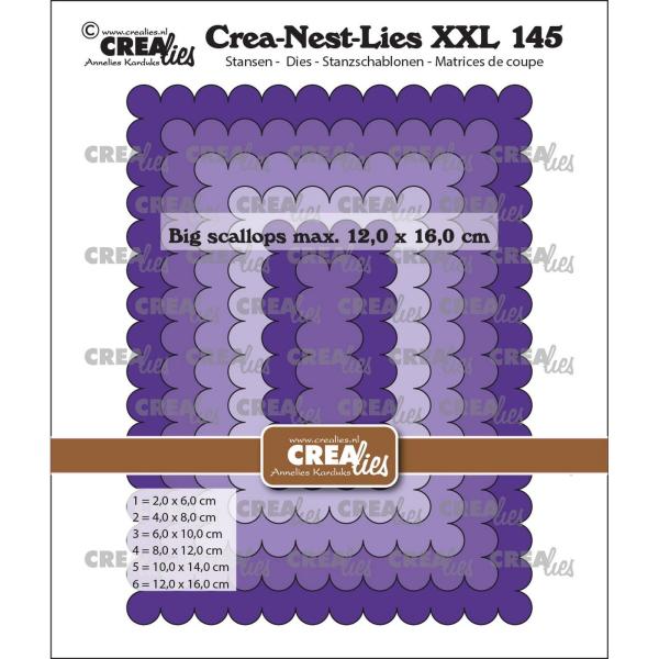 Crealies - Stanzschablone "Big Scalloped Rectangles" Crea-Nest-Lies XXL Dies