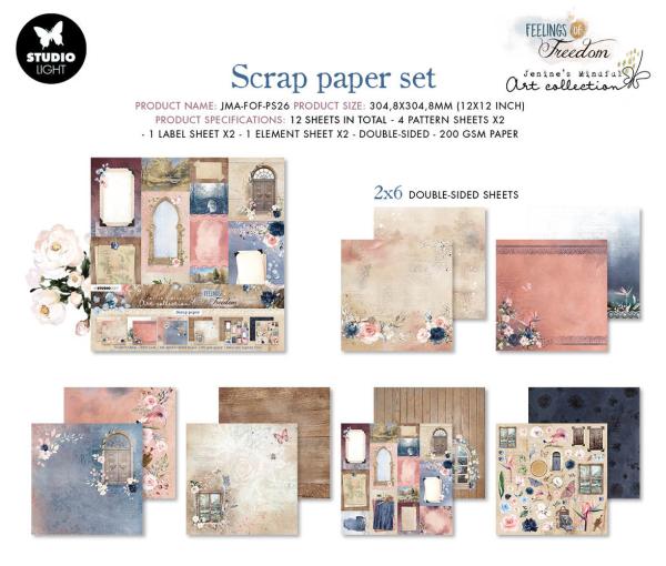 Studio Light - Designpapier "Feelings of Freedom" Paper Pack 12x12 Inch - 12 Bogen