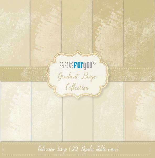 Papers For You - Designpapier "Gradient Beige" Scrap Paper Pack 8x8 Inch - 20 Bogen