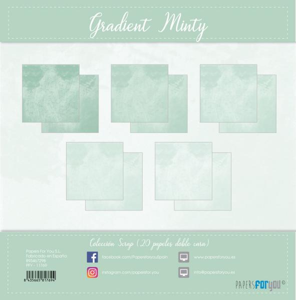 Papers For You - Designpapier "Gradient Minty" Scrap Paper Pack 6x6 Inch - 20 Bogen  