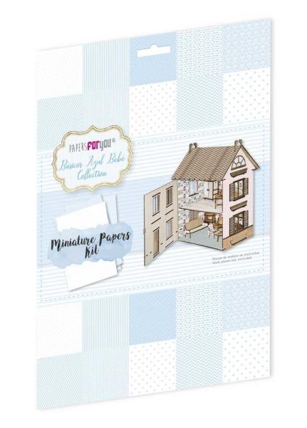 Papers For You - Miniatur Papier Set "Básicos Azul Bebé" Miniature Papers Kit - 10 Bogen