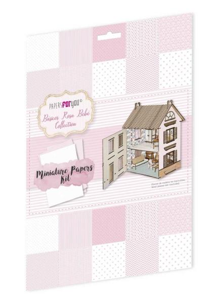 Papers For You - Miniatur Papier Set "Básicos Rosa Bebé" Miniature Papers Kit - 10 Bogen