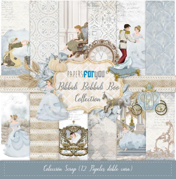 Papers For You - Designpapier "Bibbidi Bobbidi Boo" Scrap Paper Pack 30,5 x 32 cm - 12 Bogen