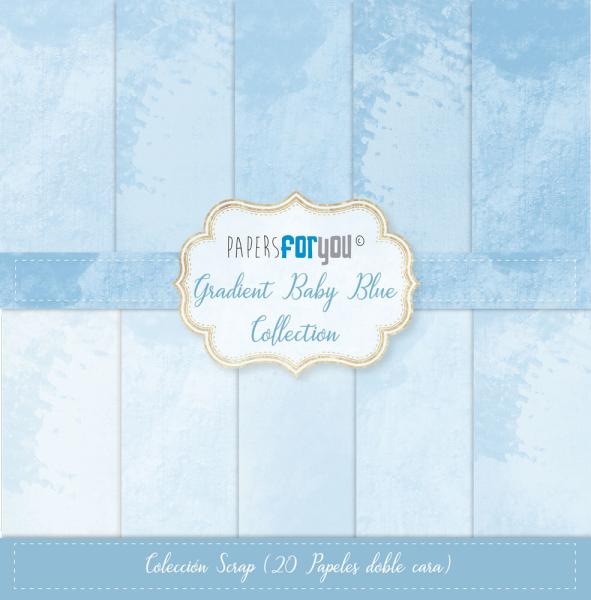 Papers For You - Designpapier "Gradient Baby Blue" Scrap Paper Pack 8x8 Inch - 20 Bogen