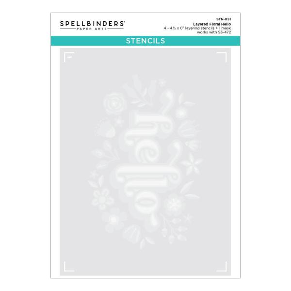 Spellbinders - Schablone "Floral Hello" Stencil