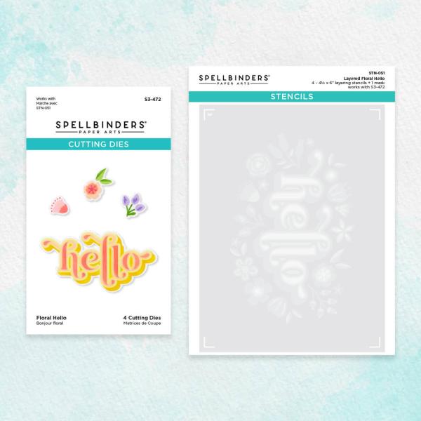 Spellbinders "Floral Hello Stencil and Die Bundle" 