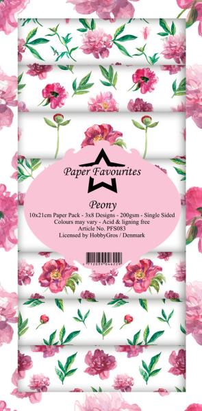 Paper Favourites - Designpapier "Peony " Slim Paper Pack 3x8 Inch - 24 Bogen