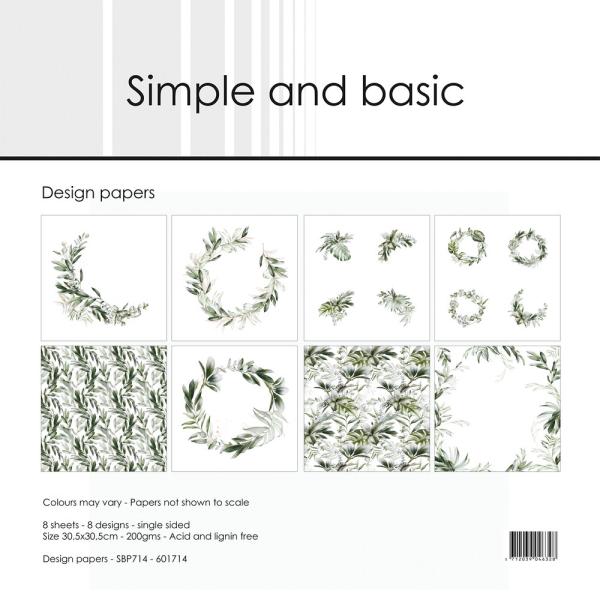 Simple and Basic - Designpapier "Green Softness" Paper Pack 12x12 Inch - 8 Bogen 