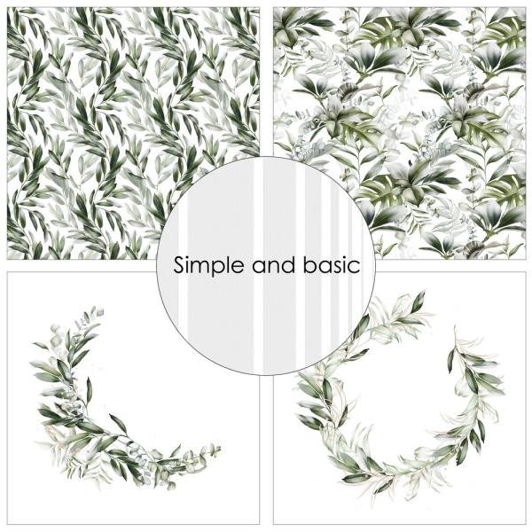 Simple and Basic - Designpapier "Green Softness" Paper Pack 12x12 Inch - 8 Bogen 