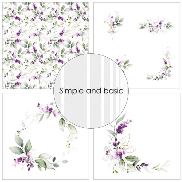 Simple and Basic - Designpapier "Lavender Spirit" Paper Pack 6x6 Inch - 24 Bogen 