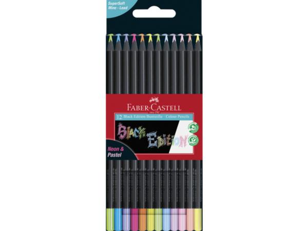 Faber Castell "Black Edition Colour Pencils Neon & Pastel Box" 12 Buntstifte