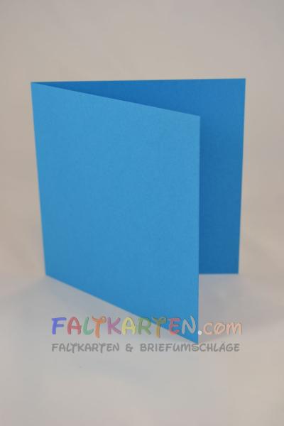 Doppelkarte - Faltkarte 15x15cm, 240g/m² in pazifikblau