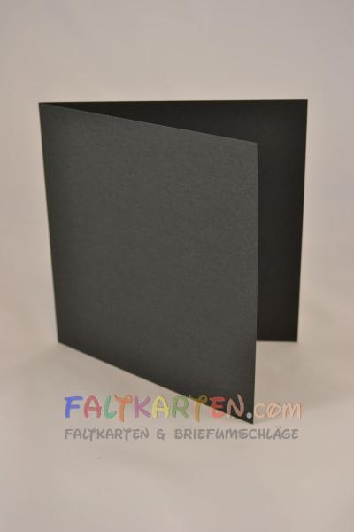 Doppelkarte - Faltkarte 15x15cm, 240g/m² in schwarz