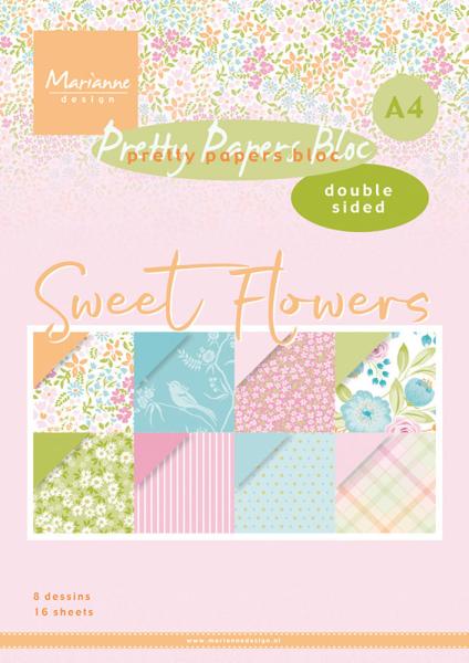 Marianne Design - Designpapier "Sweet Flowers" Paper Pad A4 - 16 Bogen 