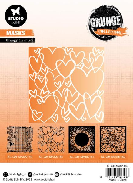 Studio Light - Schablone "Grungy Hearts" Stencil Grunge Collection