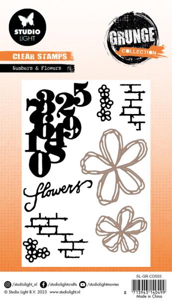 Studio Light - Stanzschablone "Numbers & Flowers" Dies Grunge Collection 