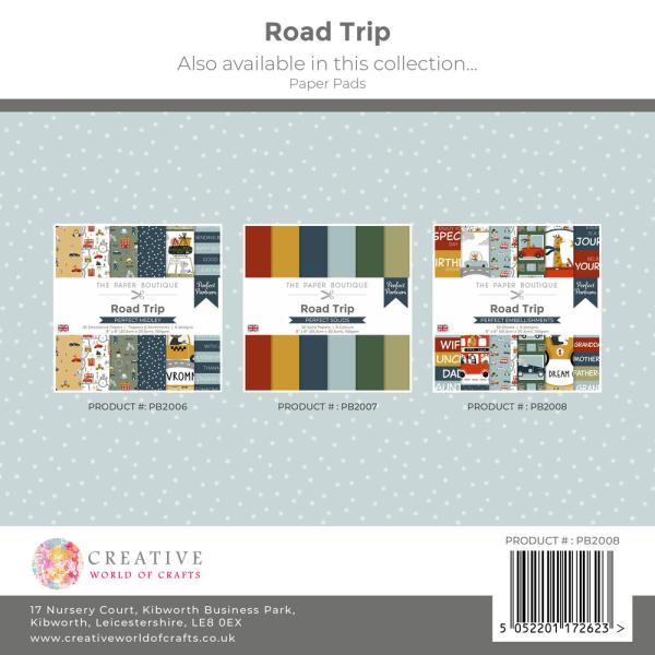 The Paper Boutique - Designpapier "Road Trip" Embellishment Pad 8x8 Inch - 30 Bogen