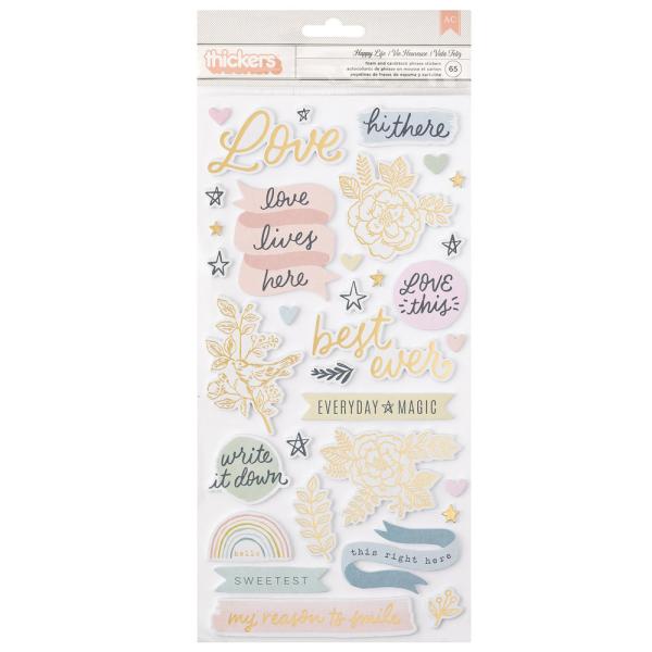 American Crafts - Aufkleber "Garden Happy Life" Sticker