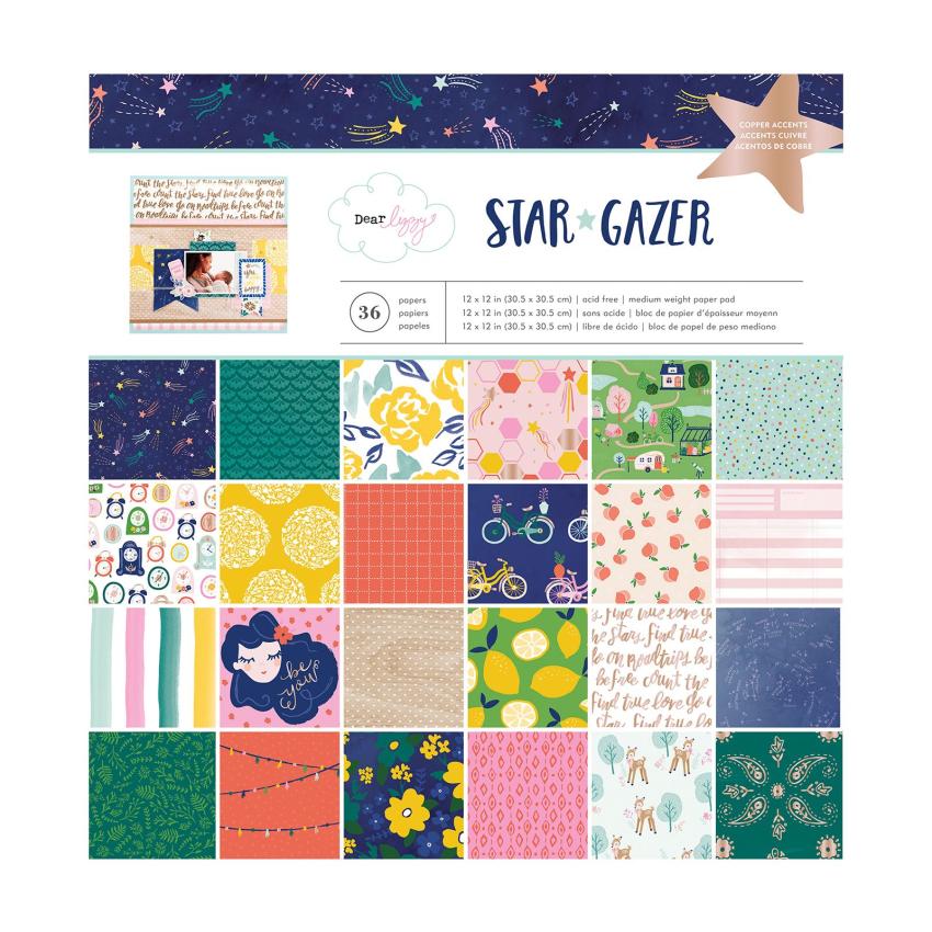 American Crafts - Designpapier "Star Gazer" Paper Pack 12x12 Inch - 36 Bogen