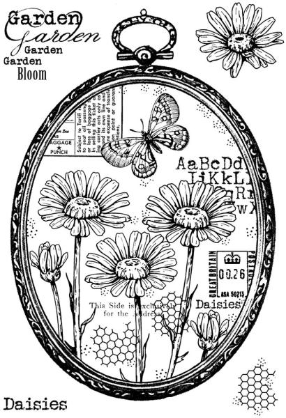 Woodware - Stempelset "Daisy Frame" Clear Stamps 