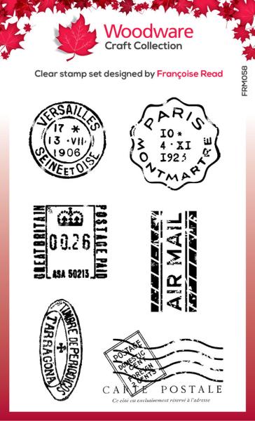 Woodware - Stempelset "Mini Postmarks" Clear Stamps 